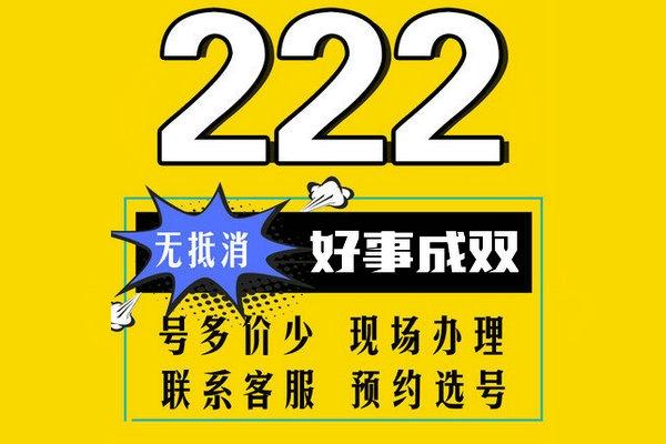 單縣178/159號段尾號222吉祥號出售
